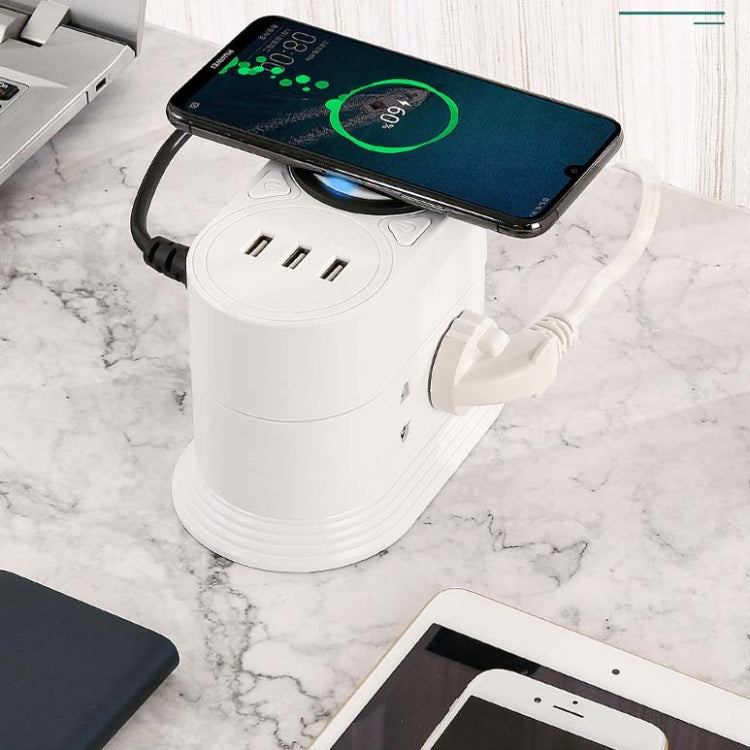 Mobile Phone Wireless Charging Socket Creative Smart USB Power Strip Multi-Function Desktop Vertical Power Strip, CN Plug, Specification: 3 Meters, Style:2 Layer(Black) - Consumer Electronics by buy2fix | Online Shopping UK | buy2fix