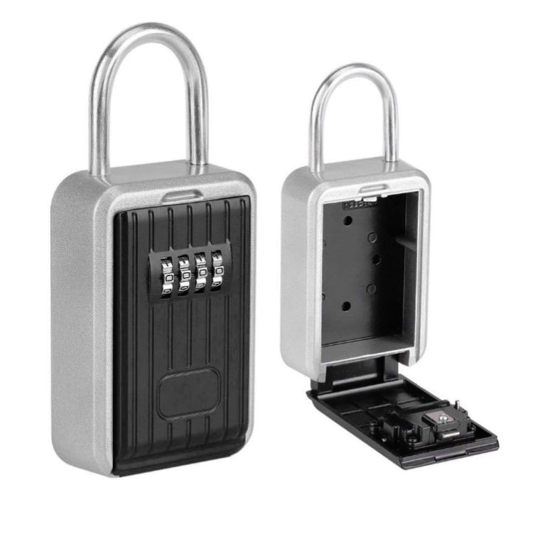 Password Key Box Wall-Mounted Metal Box Password Box Outdoor Key Anti-Theft Storage Box, Specification: Regular(Silver Black) - Security by buy2fix | Online Shopping UK | buy2fix