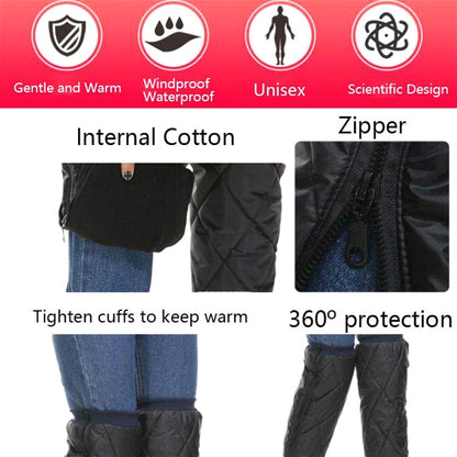 Electric Bike Winter Outdoor Riding Windproof Cold Protection Plus Velvet Warm Leg Guard Knee Pads, Style:70cm Red - Protective Gear by buy2fix | Online Shopping UK | buy2fix