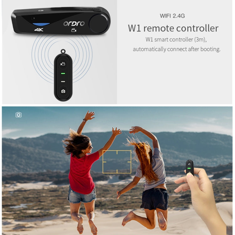 ORDRO EP6 Head-Mounted WIFI APP Live Video Smart Sports Camera With Remote Control(Black) - DJI & GoPro Accessories by buy2fix | Online Shopping UK | buy2fix