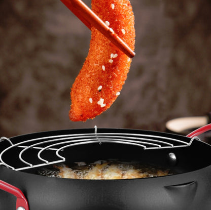 Tempura Hot Pot Household Fryer Pot Non-Stick Pan With Filter Holder, Specification:20cm without Clip - Home & Garden by buy2fix | Online Shopping UK | buy2fix