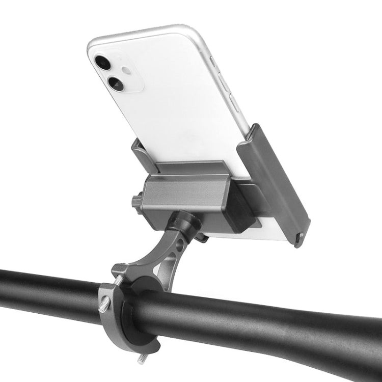 CYCLINGBOX Aluminum Alloy Mobile Phone Holder Bicycle Riding Takeaway Rotatable Metal Mobile Phone Bracket, Style:Handlebar Installation(Titanium) - Holders by CYCLINGBOX | Online Shopping UK | buy2fix