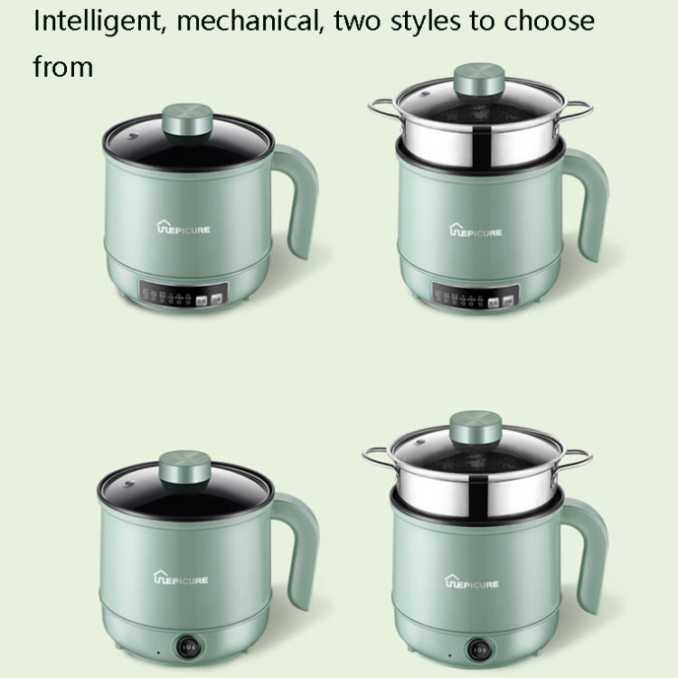 Multi-Function Electric-Cooker Mini Dormitory Student Cooking Rice Stir Frying Non-Stick Pot, 110V US Plug, Colour: Green Manual with Steaming Grid(1.7L) - Home & Garden by buy2fix | Online Shopping UK | buy2fix