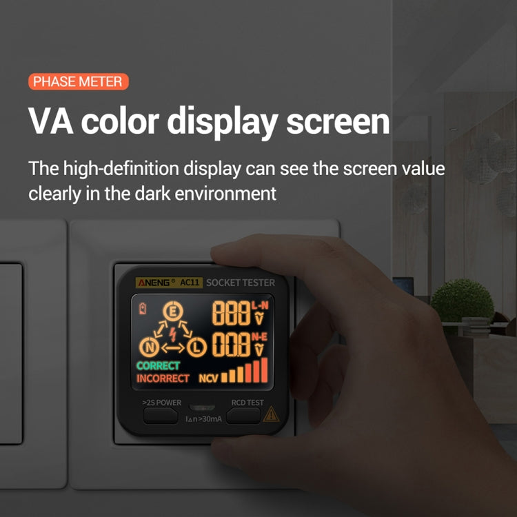 ANENG AC11 Multifunctional Digital Display Socket Tester Electrical Ground Wire Tester(EU Plug) - Consumer Electronics by ANENG | Online Shopping UK | buy2fix