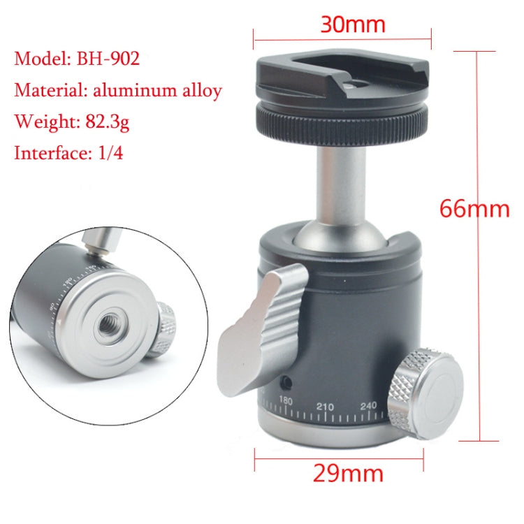 BH-902 Mini Desktop Aluminum Alloy Tripod Mini Ball Head 360 Degree Pan 90 Degree Tilt Tripod - Camera Accessories by buy2fix | Online Shopping UK | buy2fix