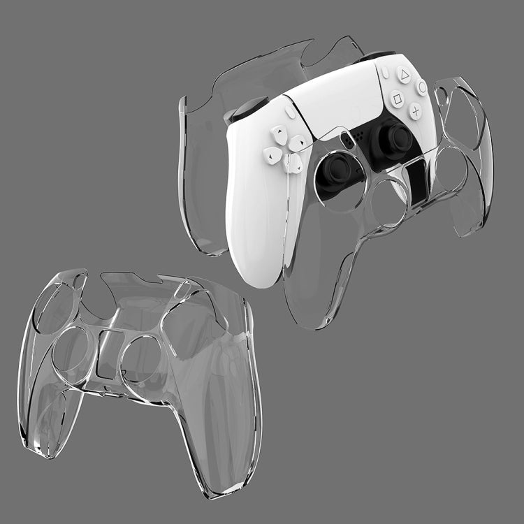 KJH PS5-002 Game Controller Crystal Shell Wireless Controller Protective Shell Cover PC Transparent Protective Hard Shell For PS5(Transparent Gray) - Cases by KJH | Online Shopping UK | buy2fix