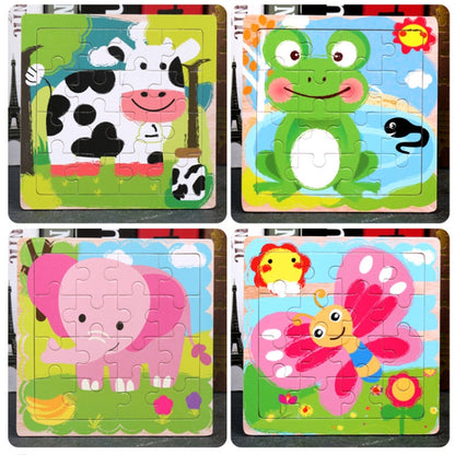 5 PCS KBX-017 Children Wooden Picture Puzzle Baby Early Education Toys(Cattle) - Puzzle Toys by buy2fix | Online Shopping UK | buy2fix