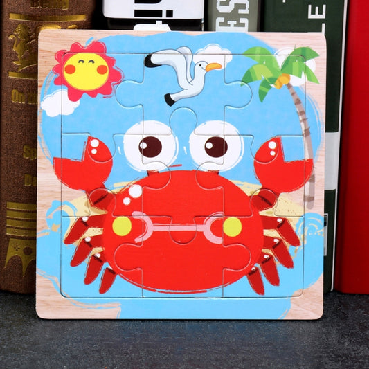5 PCS KBX-017 Children Wooden Picture Puzzle Baby Early Education Toys(Crab) - Puzzle Toys by buy2fix | Online Shopping UK | buy2fix