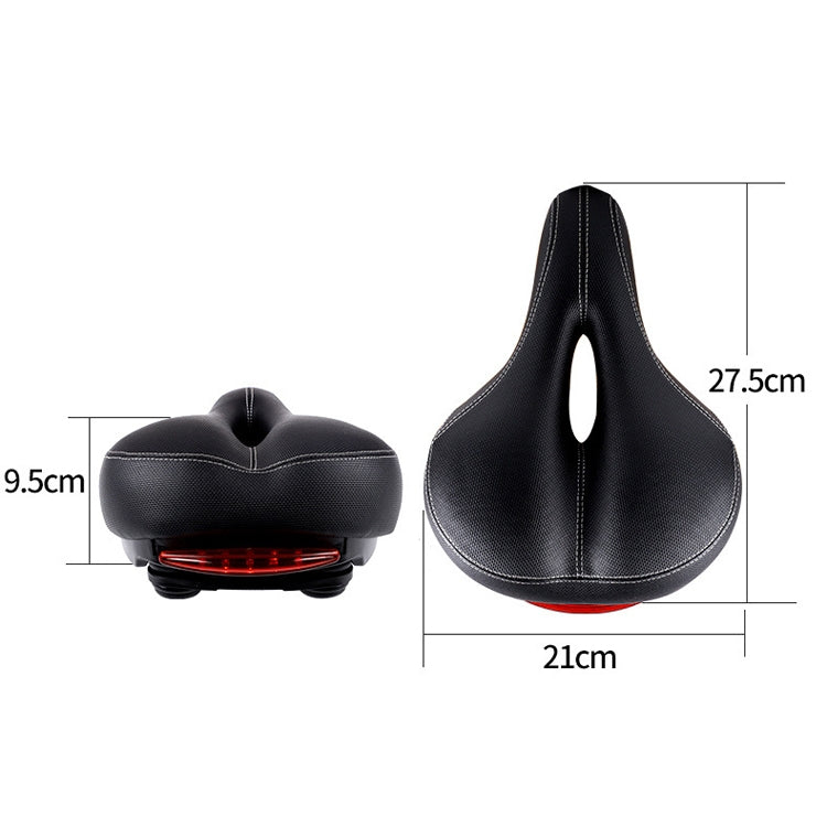 Bicycle Seat With Taillights With Light Mountain Bike Bicycle Saddle Seat Cushion(Black) - Outdoor & Sports by buy2fix | Online Shopping UK | buy2fix