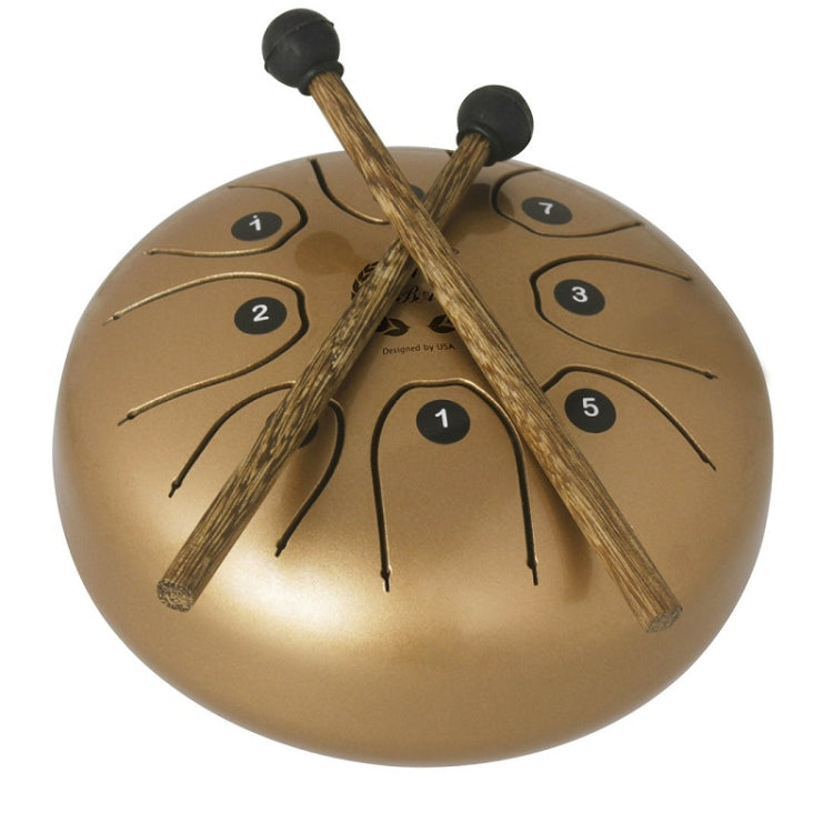 MEIBEITE 5.5-Inch C-Tune Sanskrit Drum Steel Tongue Empty  Worry-Free Drum(Golden) - Percussion Instruments by MEIBEITE | Online Shopping UK | buy2fix