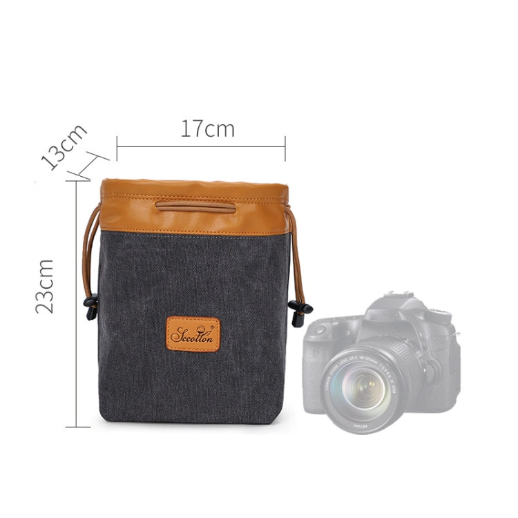 S.C.COTTON Liner Bag Waterproof Digital Protection Portable SLR Lens Bag Micro Single Camera Bag Photography Bag, Colour: Carbon Black L - Camera Accessories by buy2fix | Online Shopping UK | buy2fix