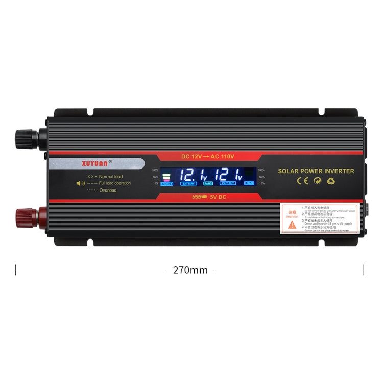 XUYUAN 6000W Car Inverter LCD Display Converter, US Plug, Specification: 12V-110V - Modified Square Wave by buy2fix | Online Shopping UK | buy2fix