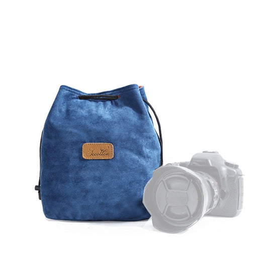 S.C.COTTON Liner Shockproof Digital Protection Portable SLR Lens Bag Micro Single Camera Bag Square Blue L - Camera Accessories by S.C.COTTON | Online Shopping UK | buy2fix