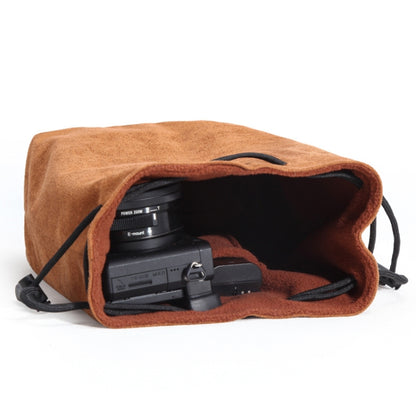 S.C.COTTON Liner Shockproof Digital Protection Portable SLR Lens Bag Micro Single Camera Bag Square Brown L - Camera Accessories by S.C.COTTON | Online Shopping UK | buy2fix