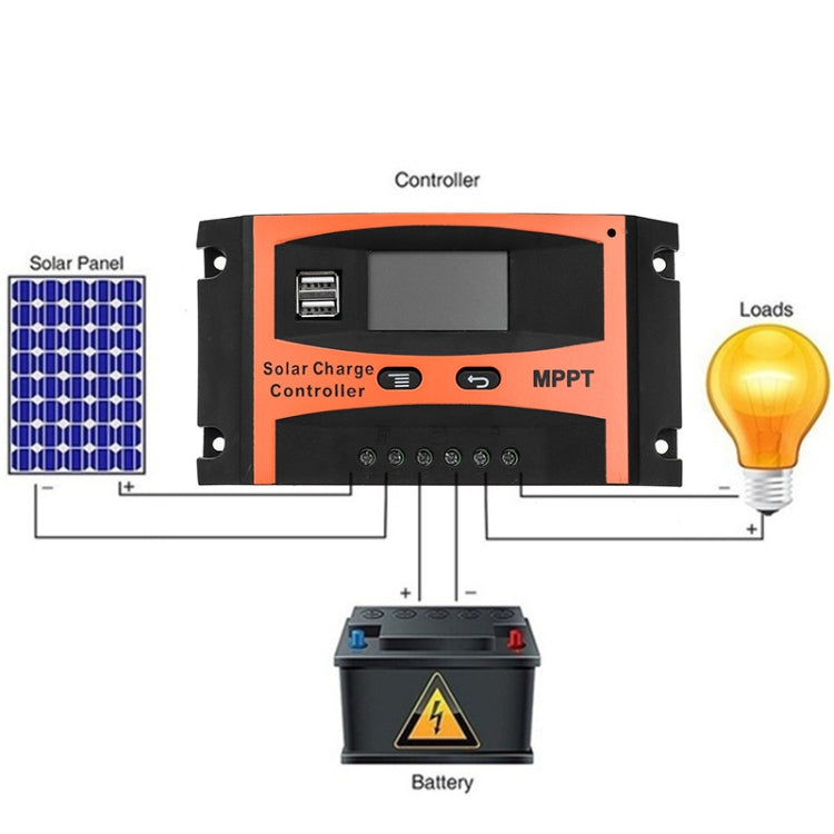 MPPT 12V/24V Automatic Identification Solar Controller With USB Output, Model: 60A - Consumer Electronics by buy2fix | Online Shopping UK | buy2fix