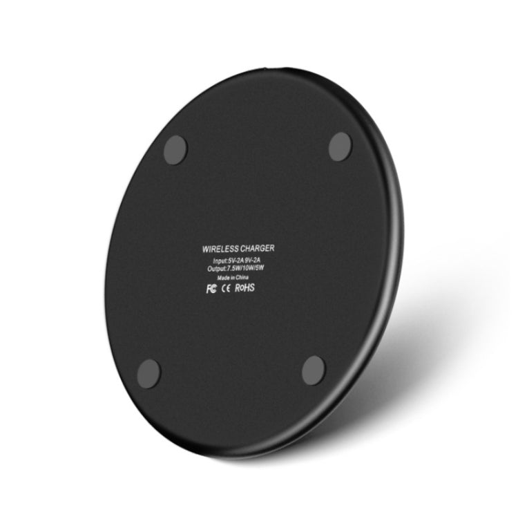 K8 10W Universal Aluminum Alloy Mobile Phone Wireless Charger, Specification:with 1m Cable(Black) - Wireless Charger by buy2fix | Online Shopping UK | buy2fix