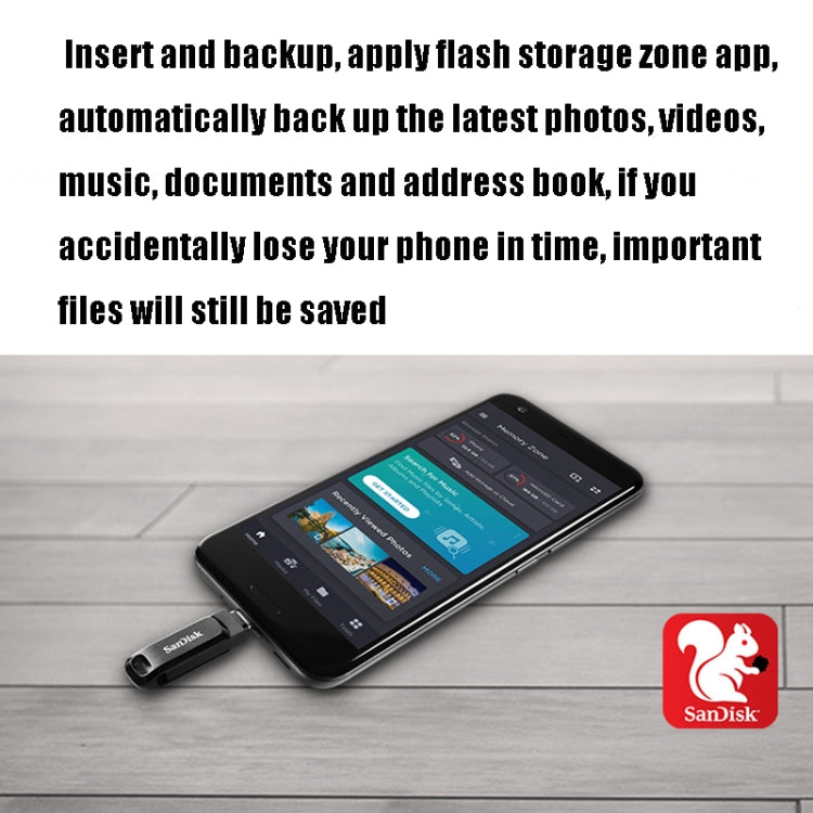 SanDisk Type-C + USB 3.1 Interface OTG High Speed Computer Phone U Disk, Colour: SDDDC3 Black Plastic Shell, Capacity: 256GB - USB Flash Drives by SanDisk | Online Shopping UK | buy2fix