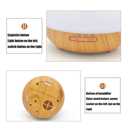 YCTA-008 Household Mute Small Wood Grain Colorful Light Aroma Diffuser Night Tree Air Humidifier, Product specifications: UK Plug(Deep Wood Grain) - Home & Garden by buy2fix | Online Shopping UK | buy2fix