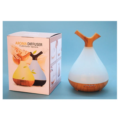 YCTA-008 Household Mute Small Wood Grain Colorful Light Aroma Diffuser Night Tree Air Humidifier, Product specifications: UK Plug(Light Wood Grain) - Home & Garden by buy2fix | Online Shopping UK | buy2fix