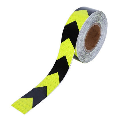 2 PCS Fluorescent Yellow Black Arrow Truck Sign Sticker Corridor Reflective Floor Stickers, Specification: 5cm x 20m - Reflective Material by buy2fix | Online Shopping UK | buy2fix