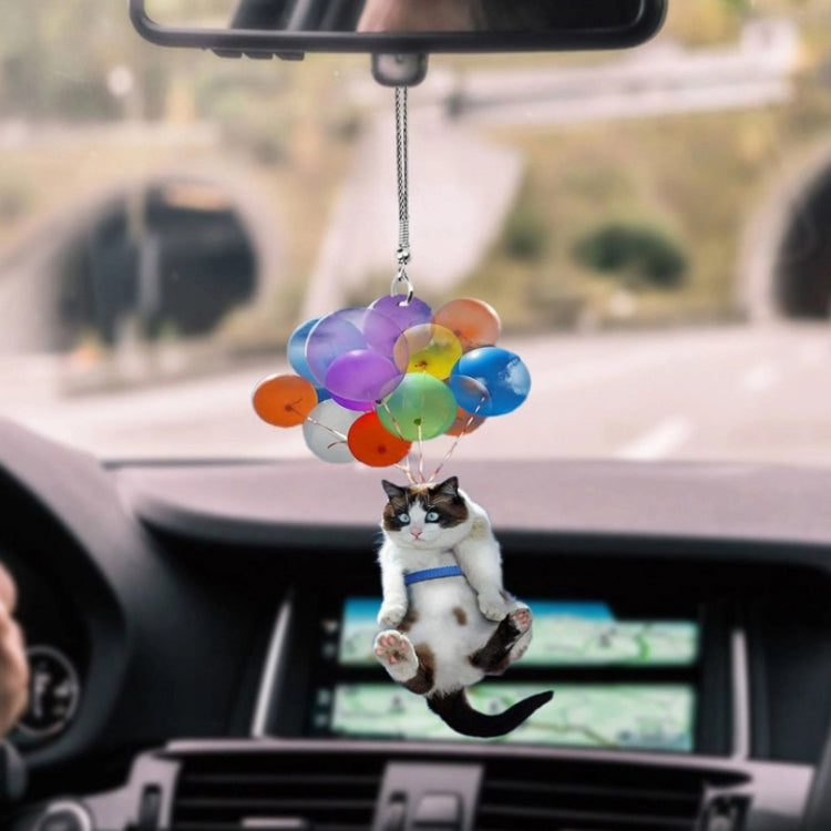 2 PCS Colorful Balloon Cat Car Pendant Car Rearview Mirror Pendant - Ornaments by buy2fix | Online Shopping UK | buy2fix