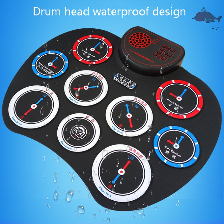 Hand Roll Electronical Drum Desktop Charging Audio Speaker DTX Game Folding Strike Board(WG802 Classic Type) - Percussion Instruments by buy2fix | Online Shopping UK | buy2fix