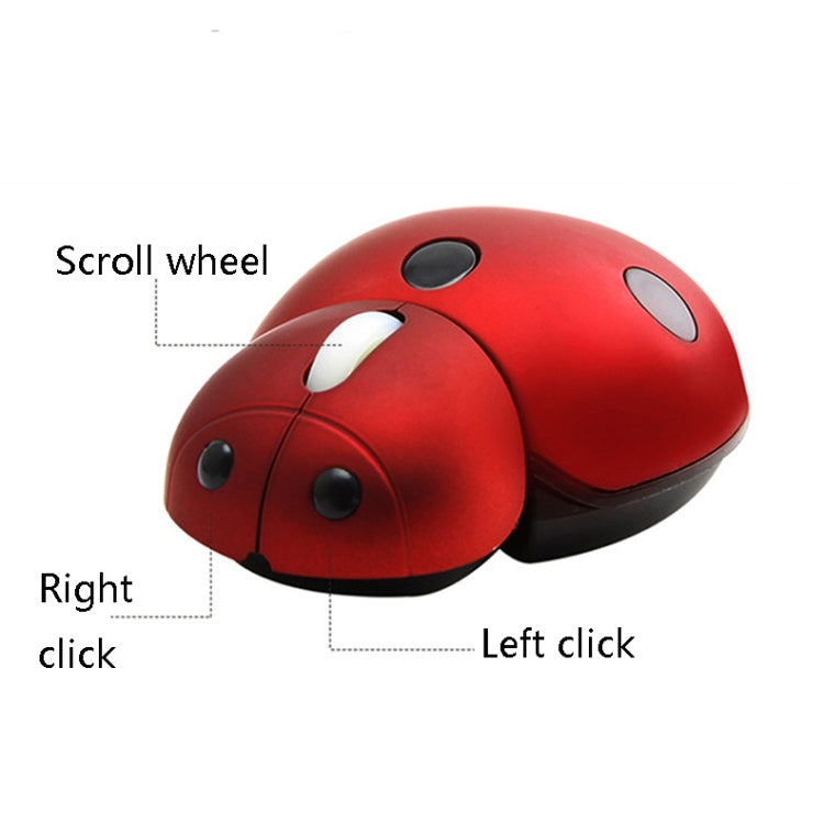 CM0184 3000 DPI 3-keys Mini Ladybug 2.4G Wireless Mouse Personalized Wireless Mouse(Red) - Wireless Mice by buy2fix | Online Shopping UK | buy2fix