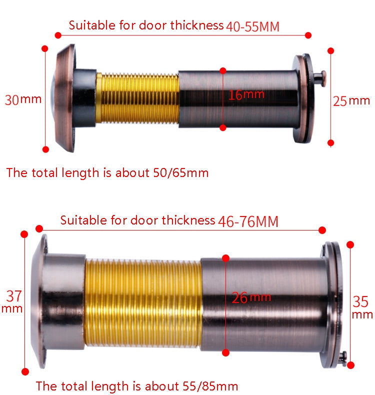 2 PCS Security Door Cat Eye HD Glass Lens 200 Degrees Wide-Angle Anti-Tiny Hotel Door Eye, Specification: 16mm Green Bronze - Security by buy2fix | Online Shopping UK | buy2fix