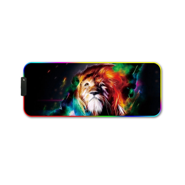 260x390x3mm F-01 Rubber Thermal Transfer RGB Luminous Non-Slip Mouse Pad(Colorful Lion) - Mouse Pads by buy2fix | Online Shopping UK | buy2fix