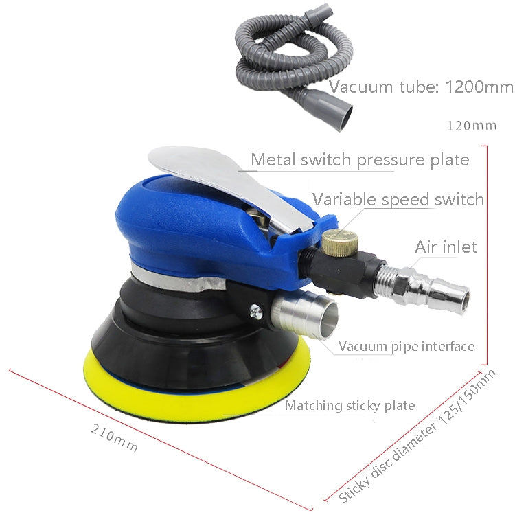 Pneumatic Sandpaper Machine Car Polishing Machine Grinding Machine Waxing Machine, Model: 6inch Vacuum - Polishing Machine & Accessories by buy2fix | Online Shopping UK | buy2fix