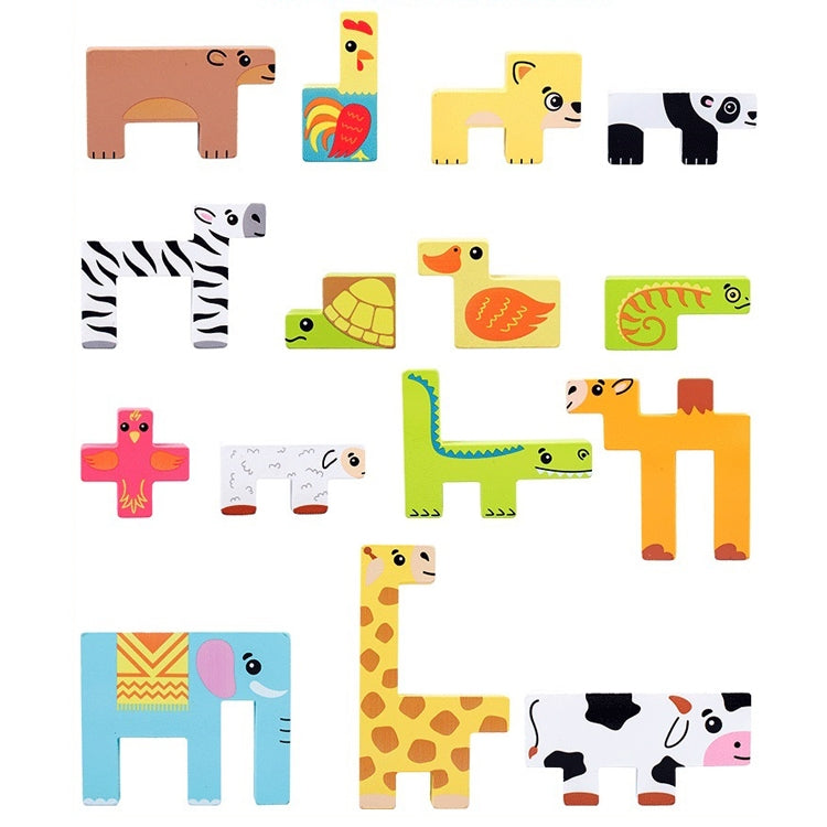 YSY-235 Children Early Education Intelligence Toys 3D Cube Blocks Cartoon Animal Puzzle - Puzzle Toys by buy2fix | Online Shopping UK | buy2fix