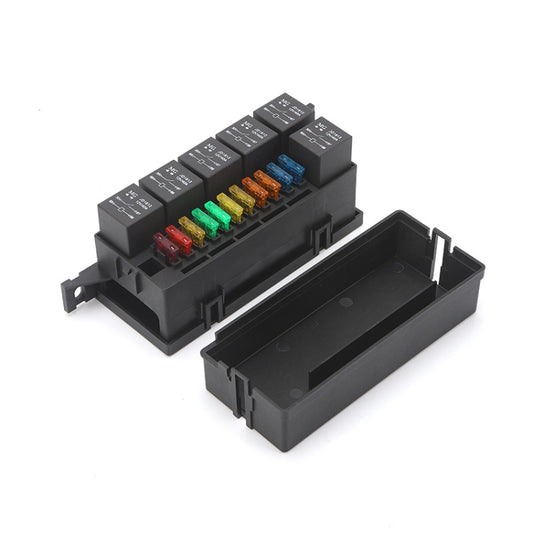 Car Modified 12V / 4Pin / 40A Black Shell 11-Way Fuse With 6-Way Relay Car Machine Cabin Link Inner Cassette Seat - In Car by buy2fix | Online Shopping UK | buy2fix