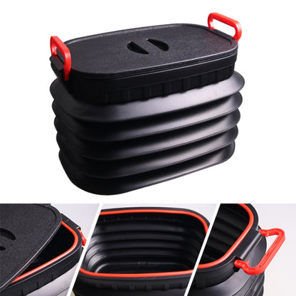 18L Folding Trash Can Telescopic Storage Box Storage Bucket Folding Water Bucket(English Black With Lid) - Stowing Tidying by buy2fix | Online Shopping UK | buy2fix