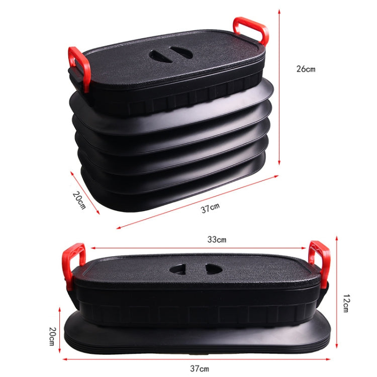 18L Folding Trash Can Telescopic Storage Box Storage Bucket Folding Water Bucket(English Black With Lid) - Stowing Tidying by buy2fix | Online Shopping UK | buy2fix