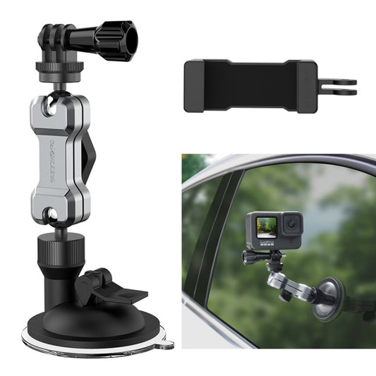 Sunnylife TY-Q9415 Aluminum Alloy Phone Holder Car Suction Cup Bracket Holder for GoPro Hero11 Black / HERO10 Black /9 Black /8 Black /7 /6 /5 /5 Session /4 Session /4 /3+ /3 /2 /1, DJI Osmo Action an ... ction Cameras, Colour: Bracket + Mobile Phone Clip - DJI & GoPro Accessories by Sunnylife | Online Shopping UK | buy2fix