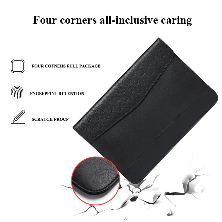 Horizontal  Embossed Notebook Liner Bag Ultra-Thin Magnetic Holster, Applicable Model: 13-14 inch( Black) - 13.3 inch by buy2fix | Online Shopping UK | buy2fix