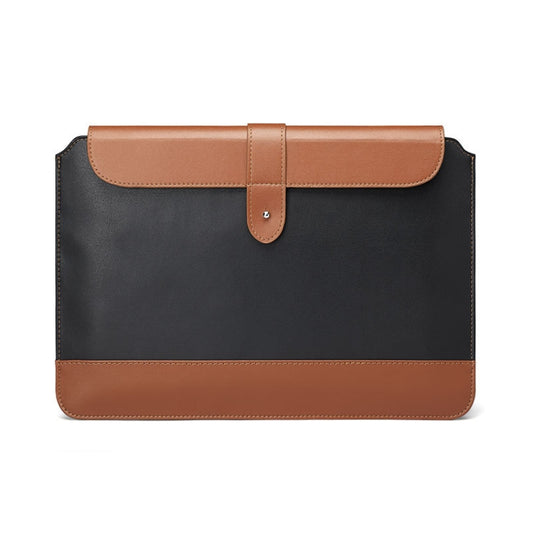 Horizontal Microfiber Color Matching Notebook Liner Bag, Style: Liner Bag (Black + Brown), Applicable Model: 13  -14 Inch - 13.3 inch by buy2fix | Online Shopping UK | buy2fix