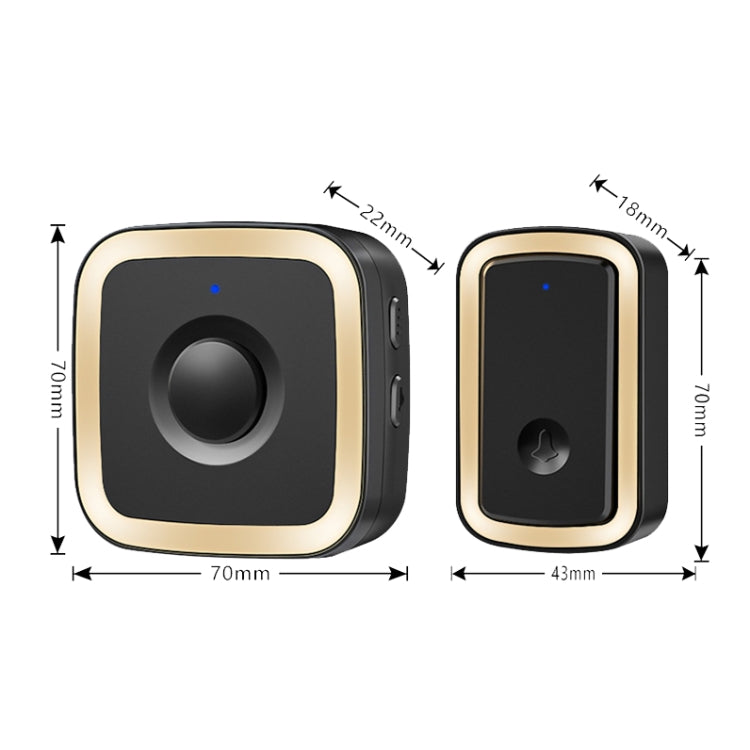CACAZI A58 1 For 1 Smart Wireless Doorbell without Battery, Plug:EU Plug(Gold) - Security by CACAZI | Online Shopping UK | buy2fix