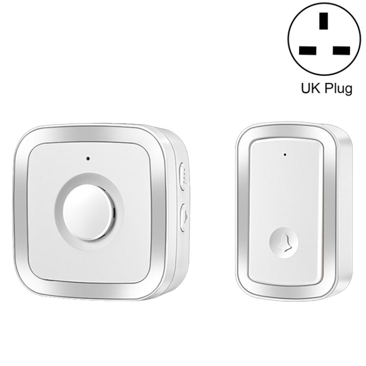 CACAZI A58 1 For 1 Smart Wireless Doorbell without Battery, Plug:UK Plug(Silver) - Wireless Doorbell by CACAZI | Online Shopping UK | buy2fix