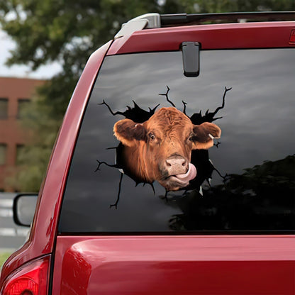 7 PCS Animal Wall Stickers Cattle Head Hoisting Car Window Static Stickers(Cow 01) - In Car by buy2fix | Online Shopping UK | buy2fix