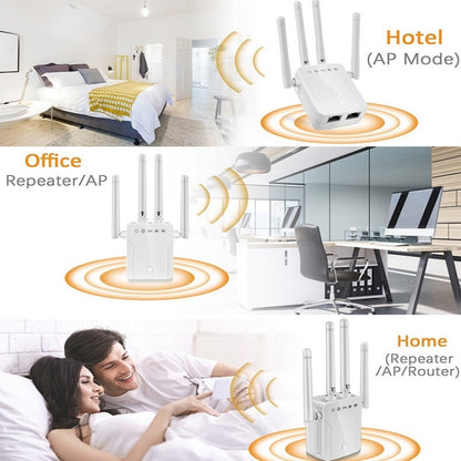 M-95B 300M Repeater WiFi Booster Wireless Signal Expansion Amplifier(White - UK Plug) - Broadband Amplifiers by buy2fix | Online Shopping UK | buy2fix