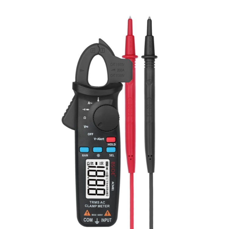 BSIDE ACM81 Digital Clamp Meter Auto-Rang 1mA Accuracy 200A Current DC AC Multimeter(Black) - Digital Multimeter by BSIDE | Online Shopping UK | buy2fix