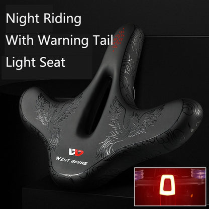 WEST BIKING YP1602797 Bicycle Hollow Seat Night Riding With Warning Tail Light Seat(Line Swallow) - Outdoor & Sports by WEST BIKING | Online Shopping UK | buy2fix