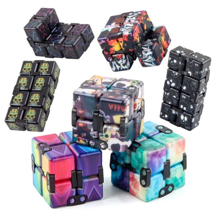3 PCS Unlimited Magics Cube Colorful UV Printing Pocket Magic Cube Variety Folding Fingertip Magic Cube Decompression Toy(NO.168-8-37 Color Stripe Pattern) - Magic Cubes by buy2fix | Online Shopping UK | buy2fix