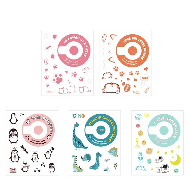 5 PCS 5 in 1 DIY Cute Cartoon  Camera Stickers Set for Fujifilm Instax mini 11(Space Animals Series) - Camera Accessories by buy2fix | Online Shopping UK | buy2fix