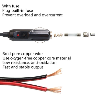 Car Compressor Refrigerator Line 12/24V Semiconductor Refrigerator Power Cord Cigarette Lighter Line, Specification: Without Switch 1m - In Car by buy2fix | Online Shopping UK | buy2fix