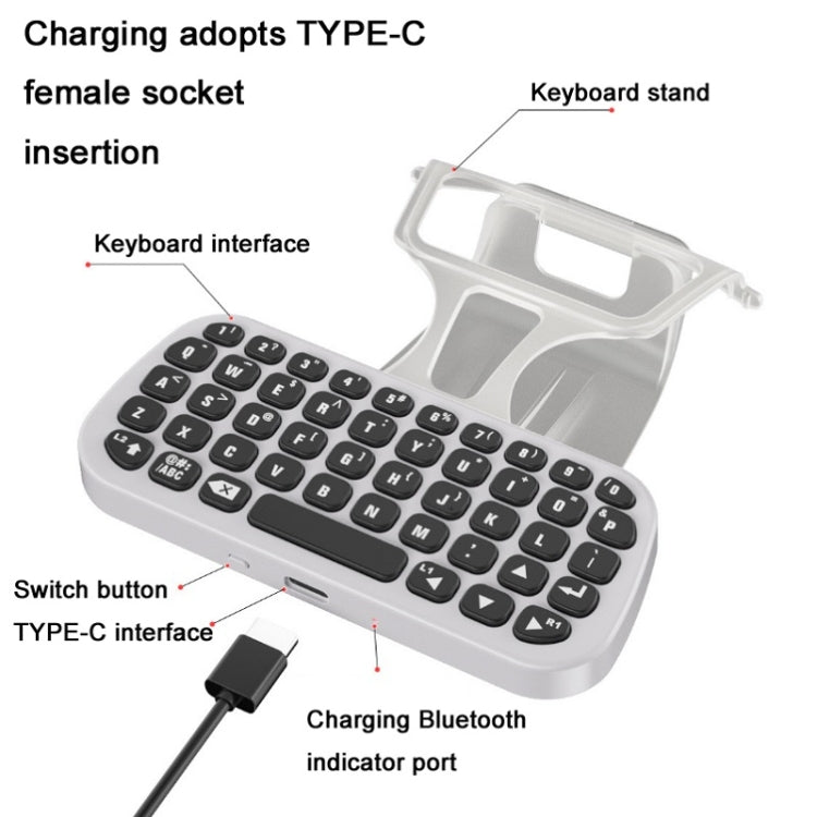 DOBE TP5-0556 Bluetooth Keyboard Wireless Gamepad With Headphone Jack For PS5(White) - Gamepads by DOBE | Online Shopping UK | buy2fix