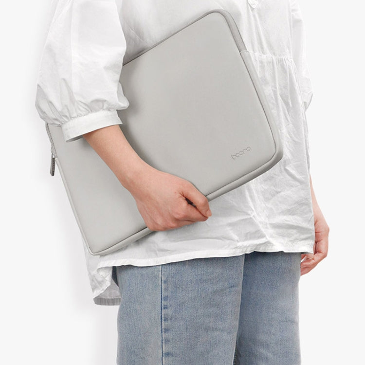 Baona BN-Q001 PU Leather Laptop Bag, Colour: Grey, Size: 11/12 inch - 12.1 inch by Baona | Online Shopping UK | buy2fix