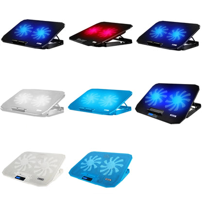 ICE COOREL N106 Laptop Base Adjustment Radiator Dual-Fan Notebook Cooling Bracket, Colour: Luxury Version (Sea Blue) - Cooling Pads by ICE COOREL | Online Shopping UK | buy2fix