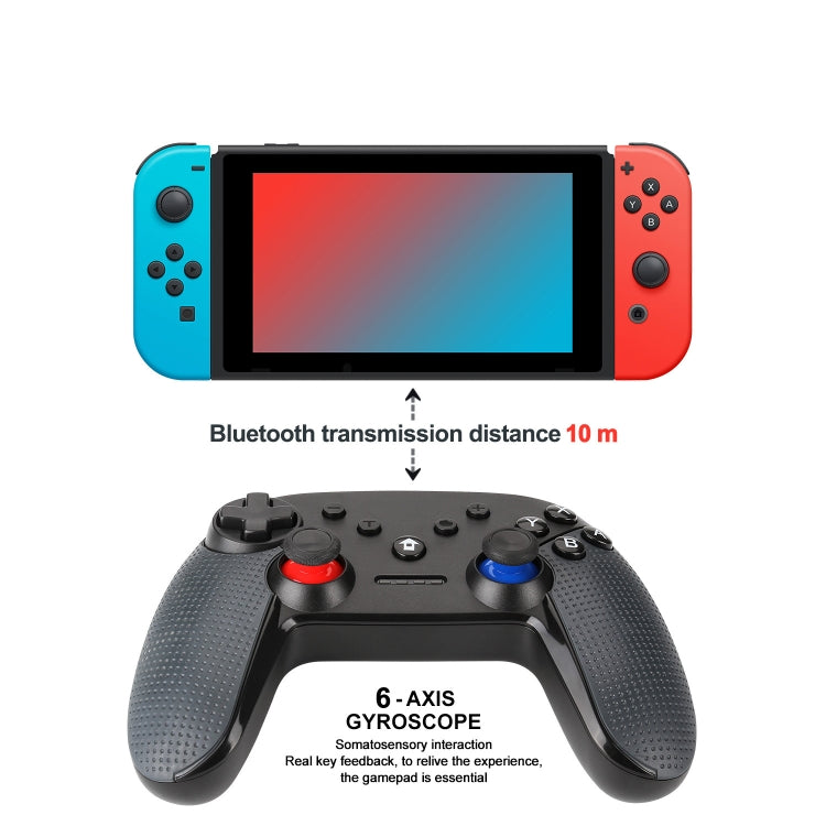 Bluetooth Wireless Gamepad  Built-In Dual Motors With TURBO Function Suitable For Switch Pro(Black) - Gamepads by buy2fix | Online Shopping UK | buy2fix